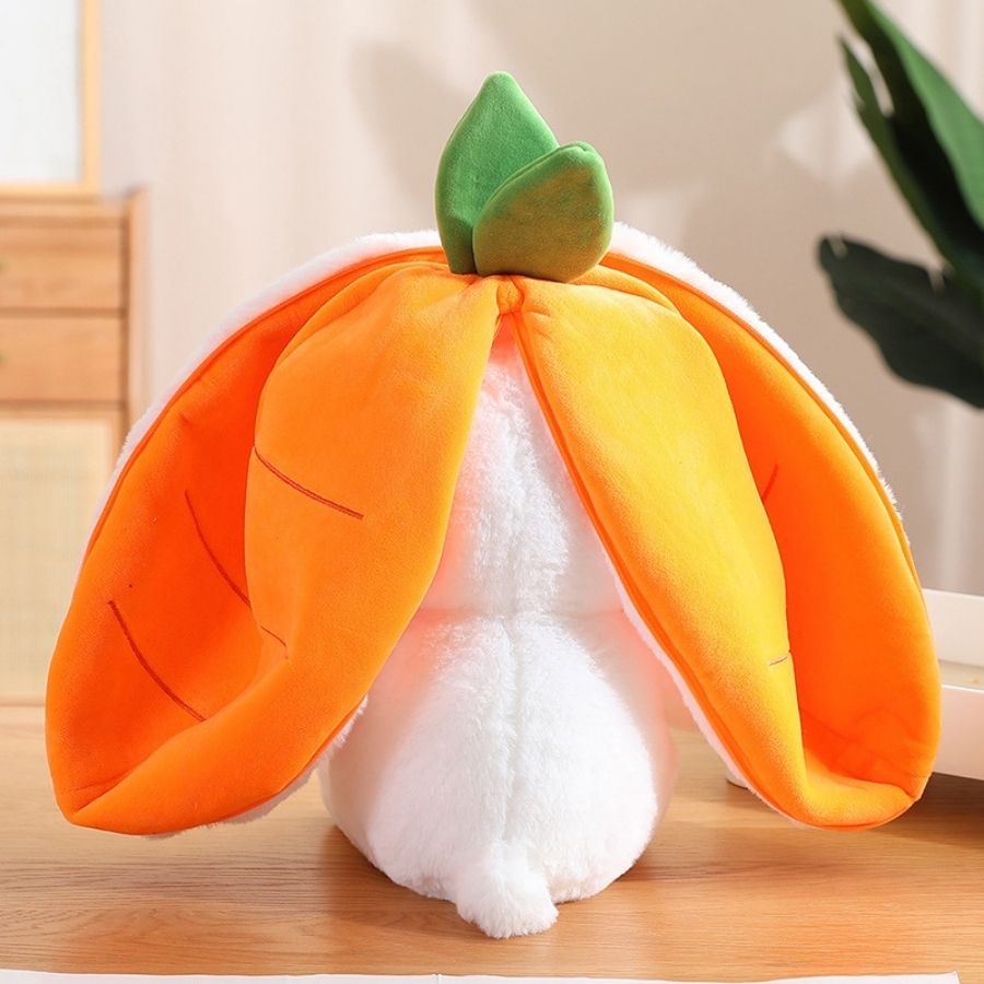 Peluche de Lapin Blanc Caché dans Carotte Orange – Image 6
