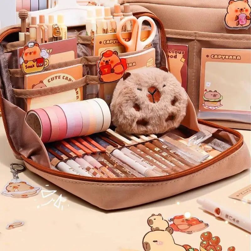 Trousse de Papeterie Capybara et Grand Set Beige – Image 4
