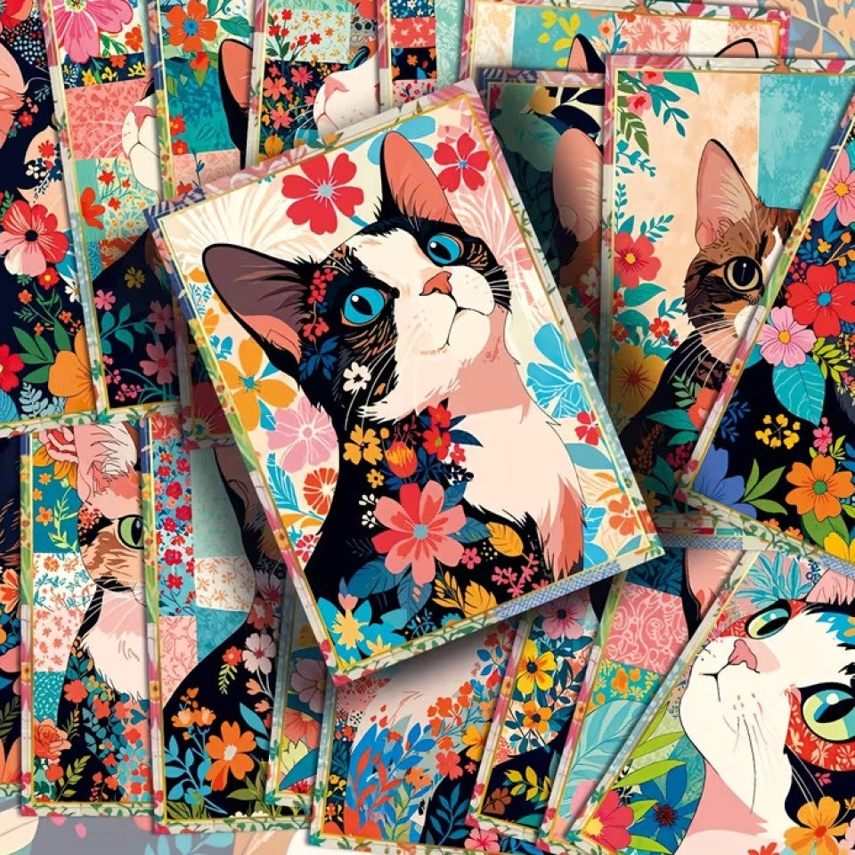 Carte Postale aux Chats en Fleurs – Image 2