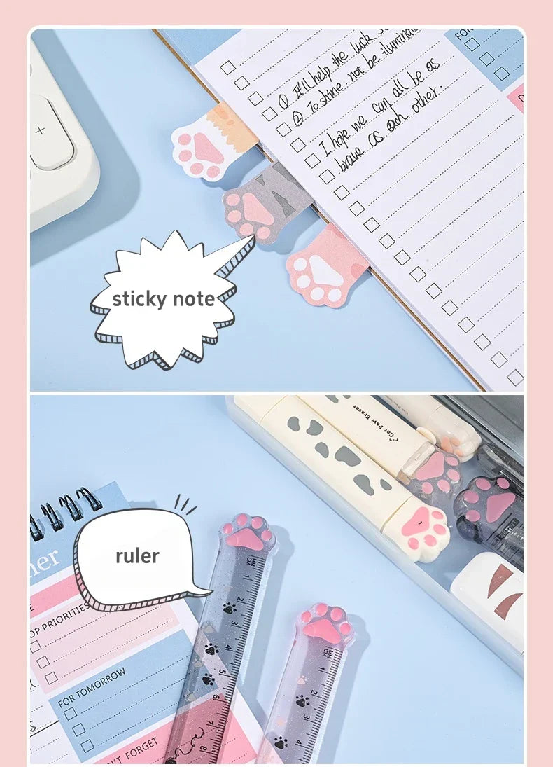 Set de Papeterie Kawaii à Motifs Pattes de Chat – Image 11