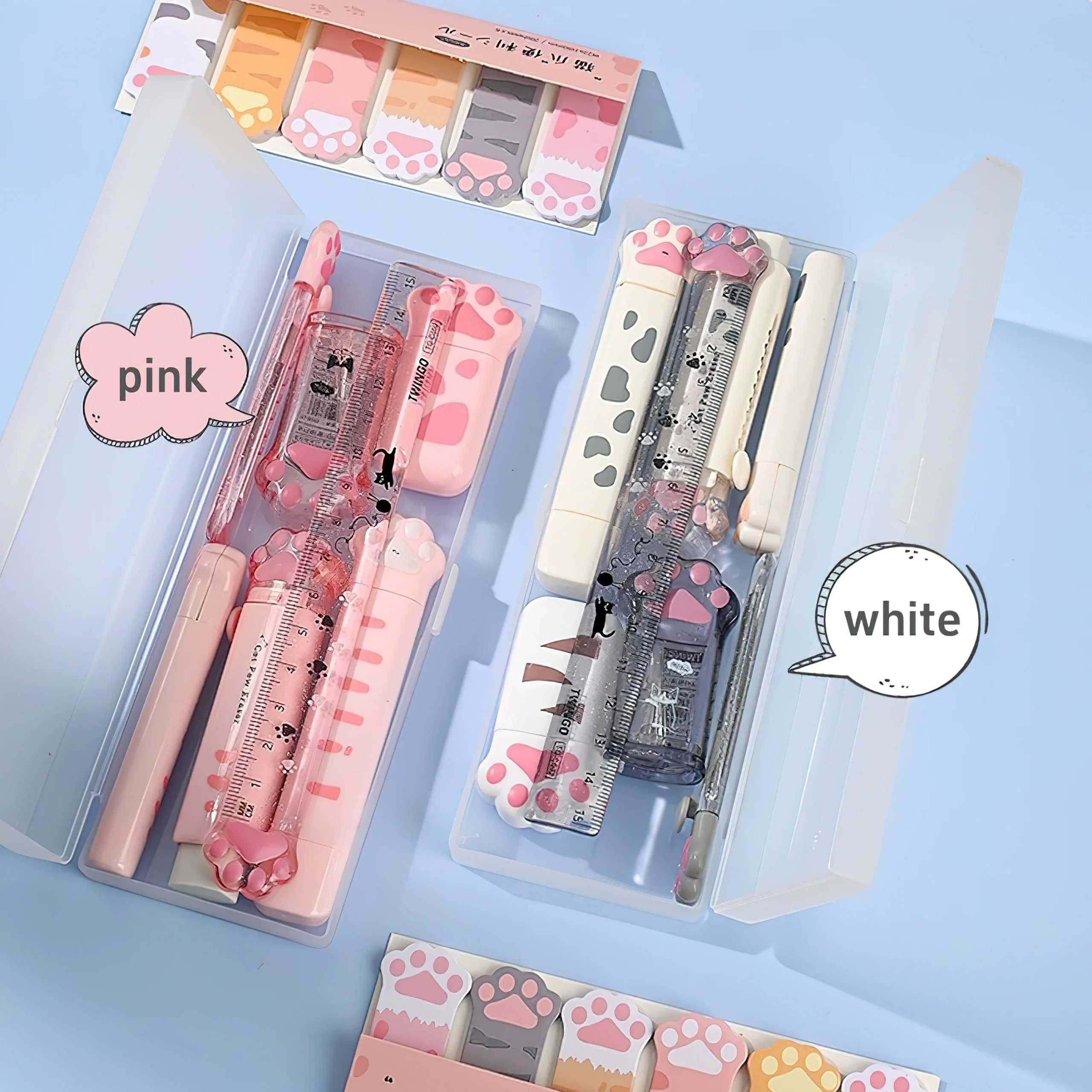 Set de Papeterie Kawaii à Motifs Pattes de Chat – Image 3