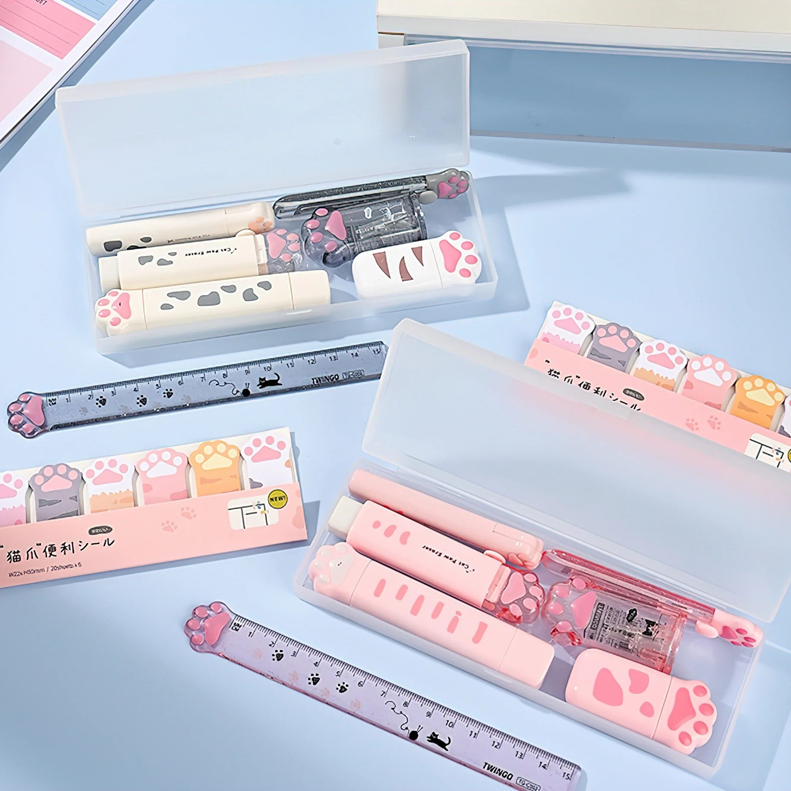 Set de Papeterie Kawaii à Motifs Pattes de Chat – Image 5