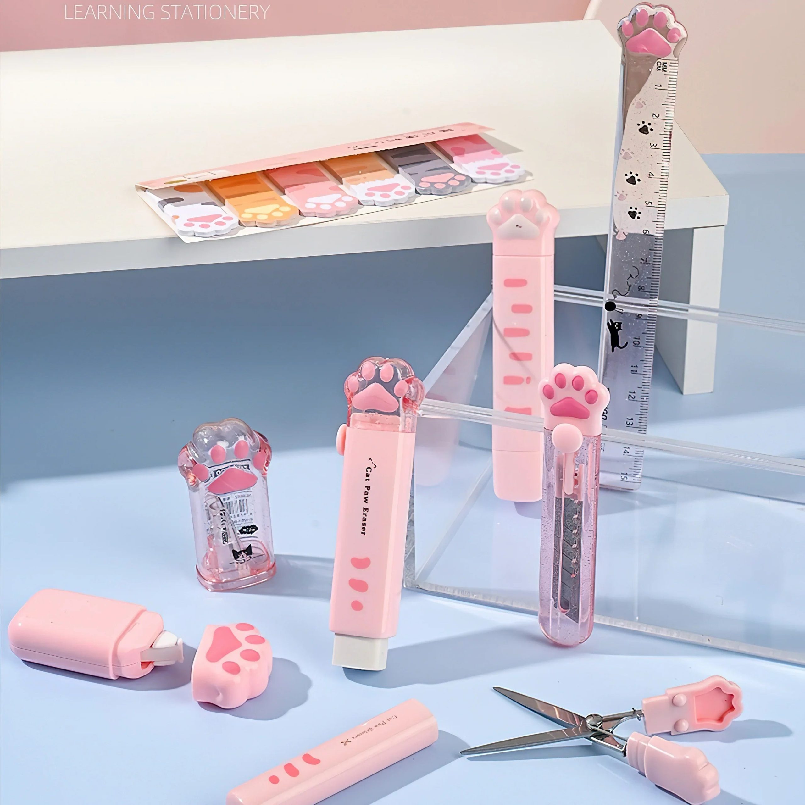 Set de Papeterie Kawaii à Motifs Pattes de Chat – Image 6