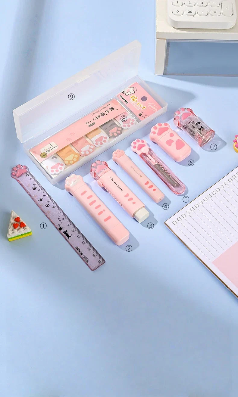 Set de Papeterie Kawaii à Motifs Pattes de Chat – Image 8