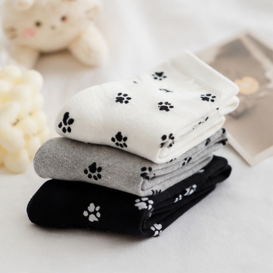 Lot de Trois Chaussettes en Coton à Motifs Pattes – Image 2