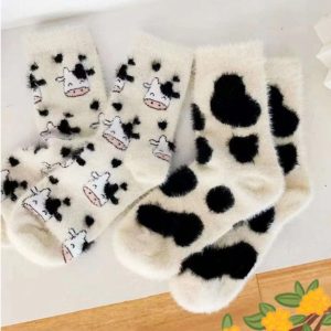 Chaussettes Pilou à Motif Vache