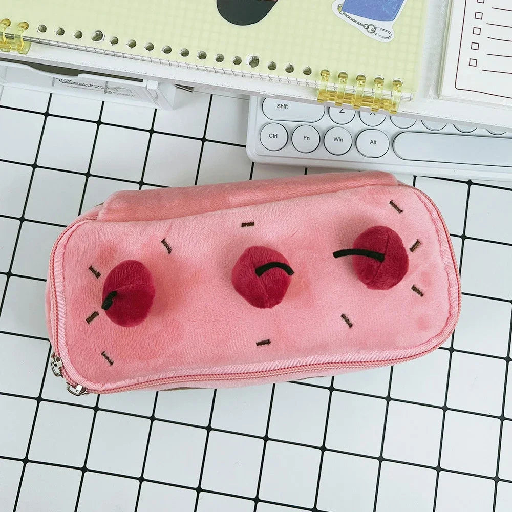 Trousse Gâteau en Peluche Rose Pâle et Cerises – Image 4