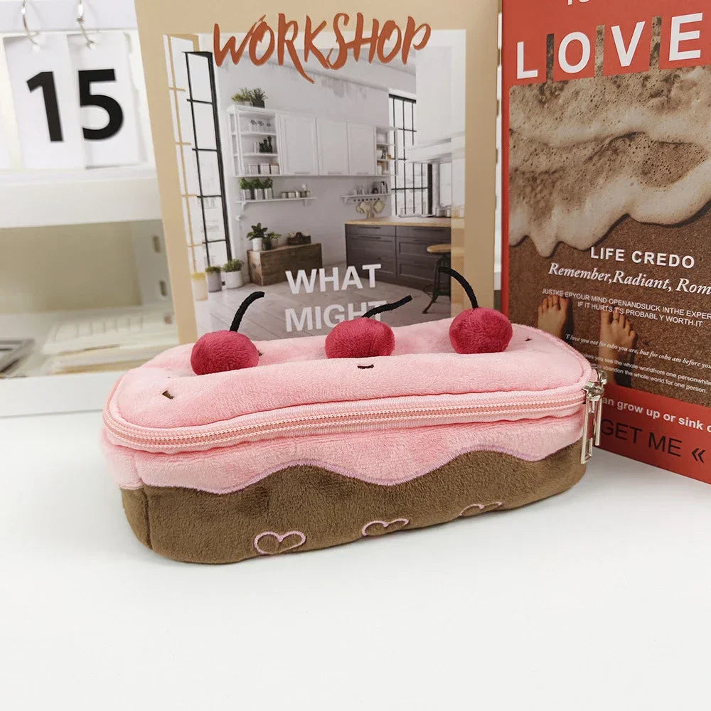 Trousse Gâteau en Peluche Rose Pâle et Cerises – Image 5