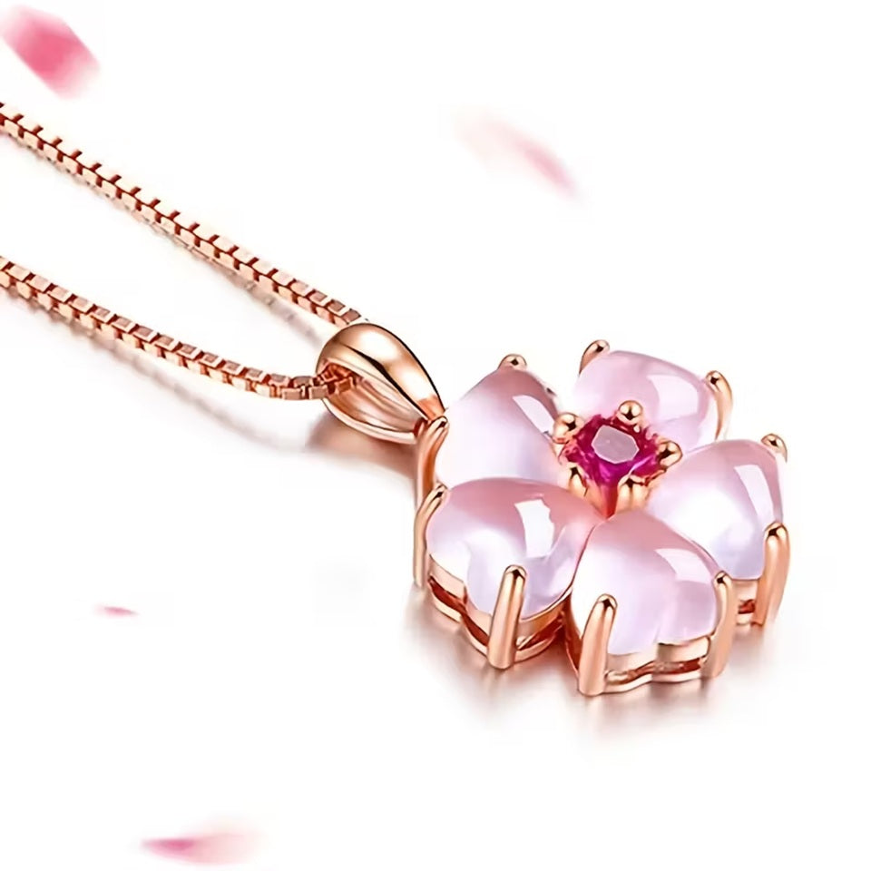 Collier en Or Rose Sakura – Image 4