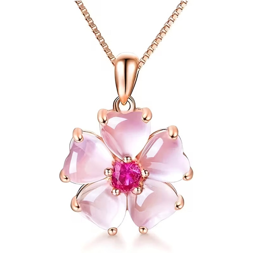 Collier en Or Rose Sakura – Image 3