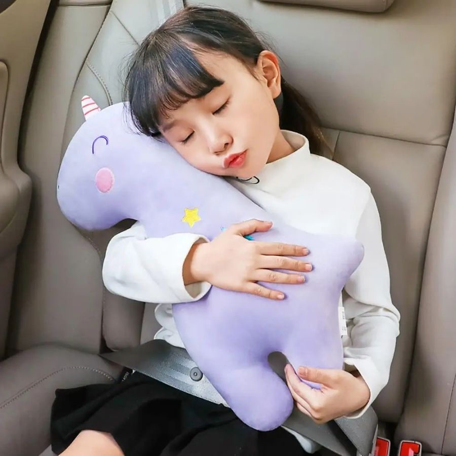 Coussin en Peluche Licorne Mauve à Étoiles – Image 4