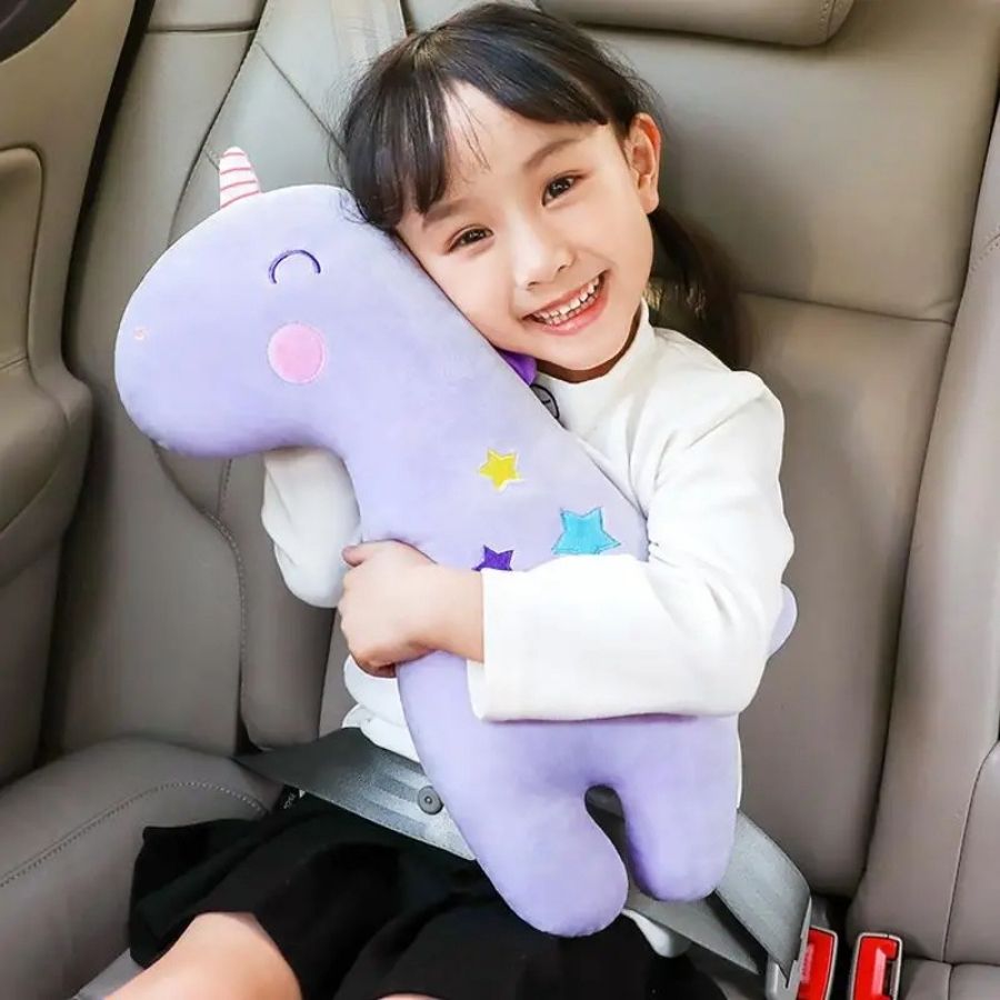Coussin en Peluche Licorne Mauve à Étoiles – Image 3