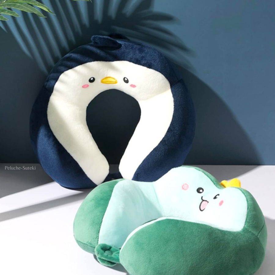 Coussin de Voyage en Peluche Pingouin Bleu Marine – Image 7