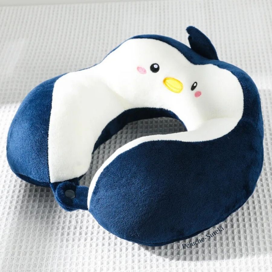 Coussin de Voyage en Peluche Pingouin Bleu Marine – Image 9