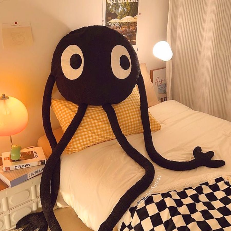 Peluche Blob Noir aux Grands Yeux et Longs Membres – Image 2