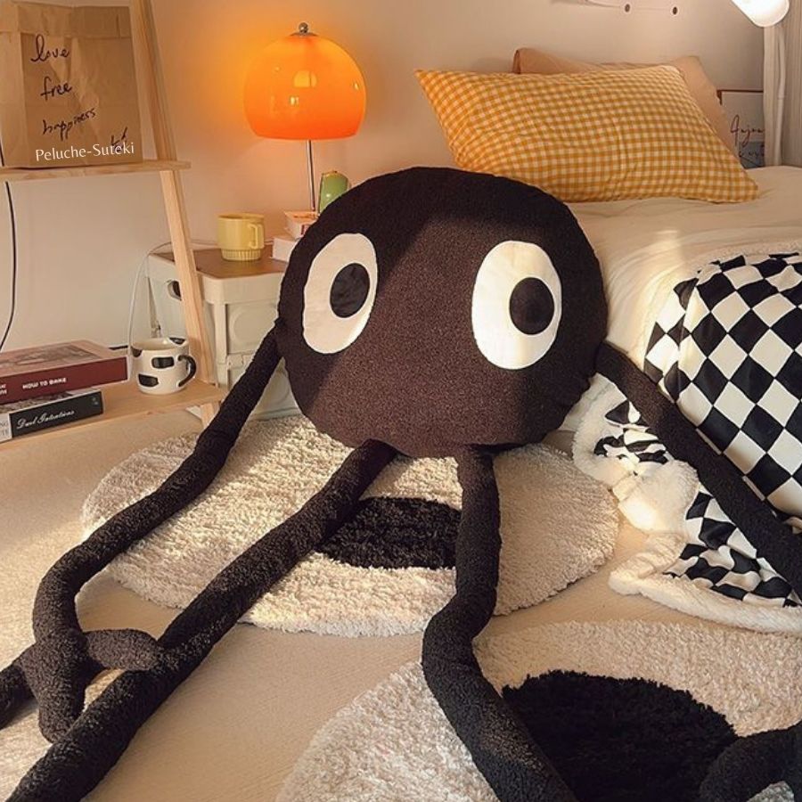 Peluche Blob Noir aux Grands Yeux et Longs Membres – Image 3