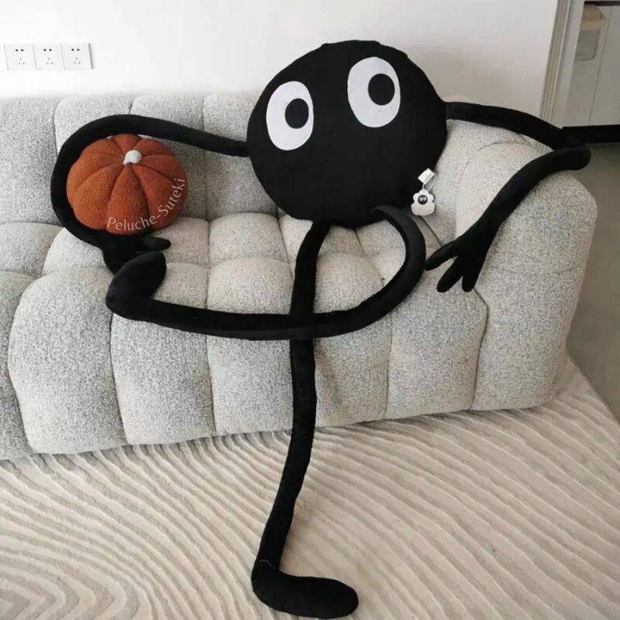 Peluche Blob Noir aux Grands Yeux et Longs Membres – Image 5