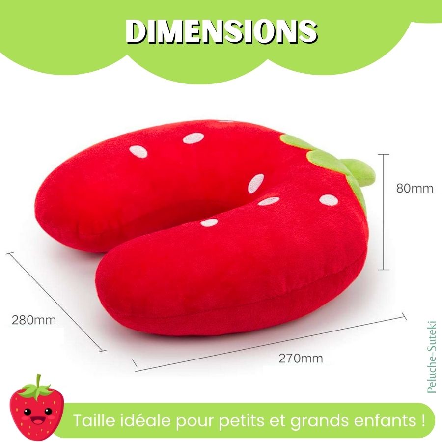 Coussin de Nuque en Peluche Fraise Rouge – Image 4
