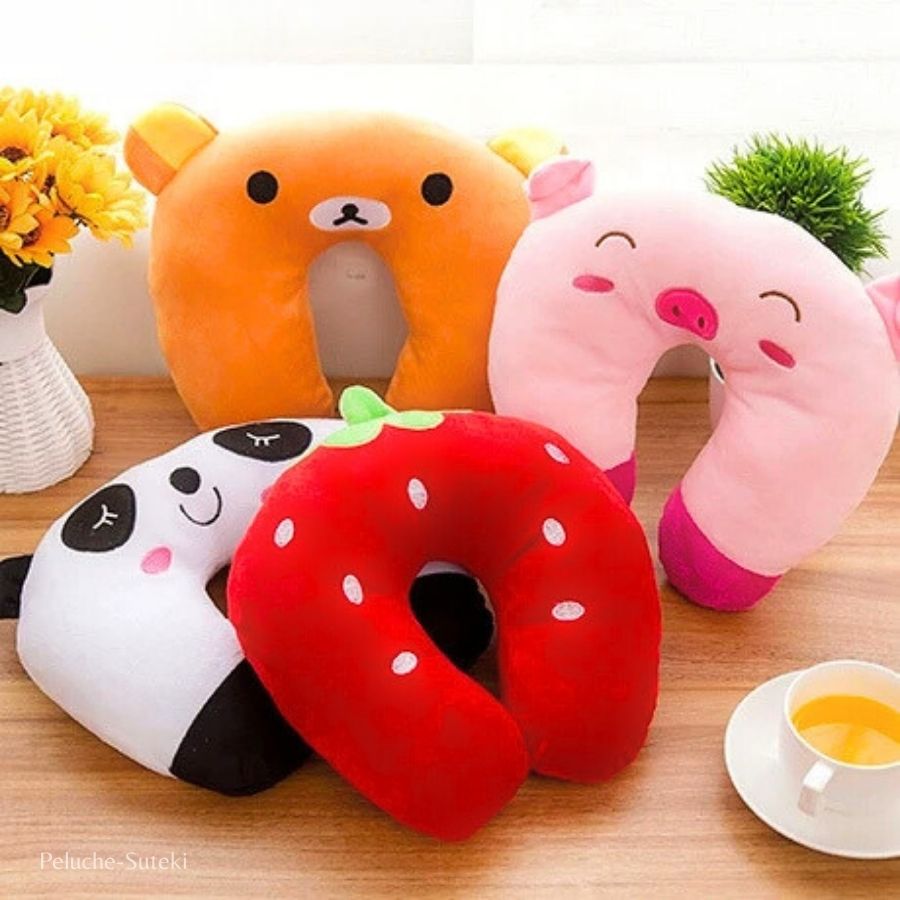 Coussin de Nuque en Peluche Fraise Rouge – Image 6