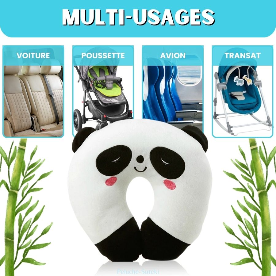 Coussin de Nuque en Peluche Panda Souriant – Image 3