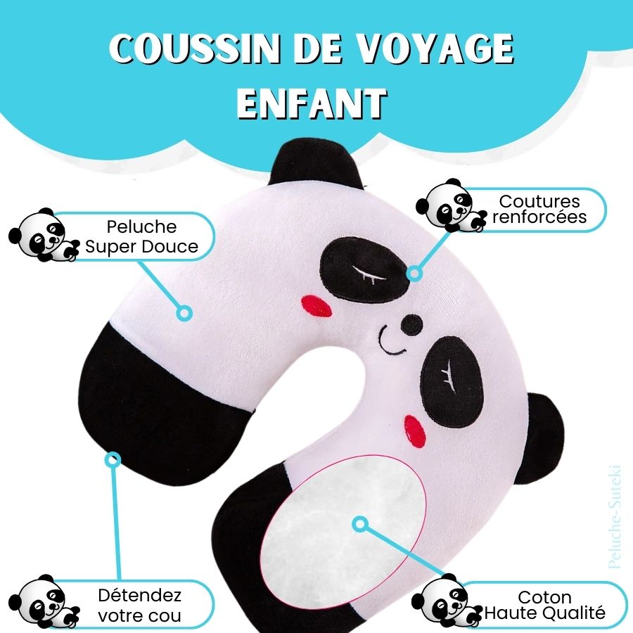 Coussin de Nuque en Peluche Panda Souriant – Image 2
