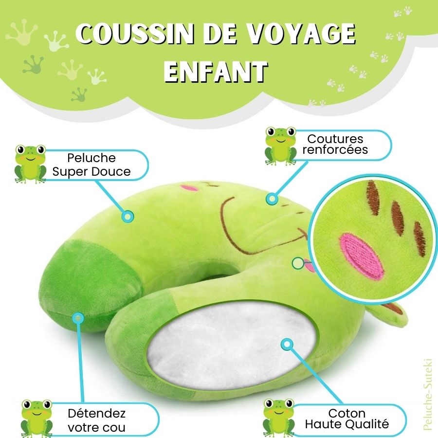 Oreiller de Cou en Peluche Grenouille Verte – Image 2