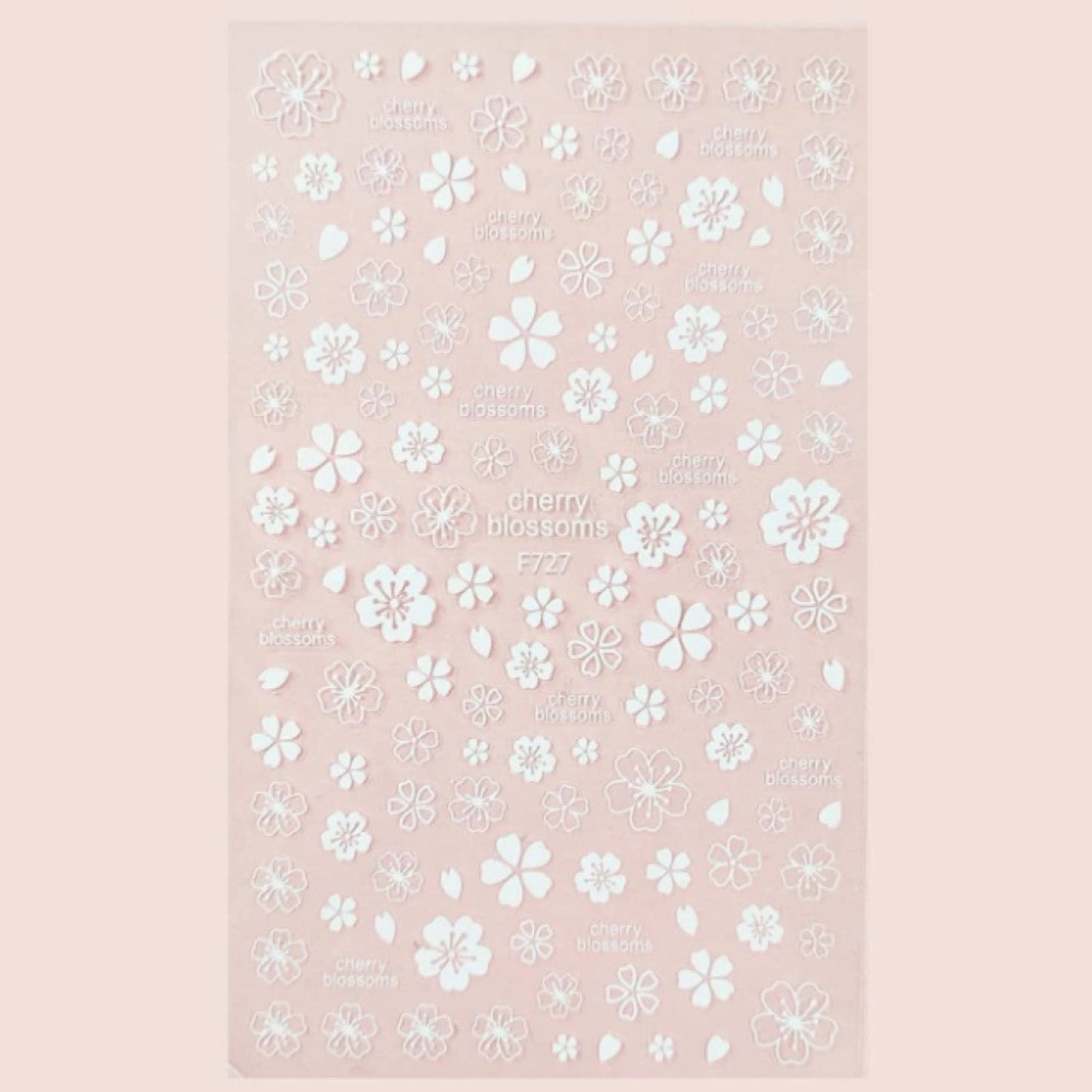 Lot de 2 Stickers Nail Art Fleurs de Sakura Blanches – Image 2