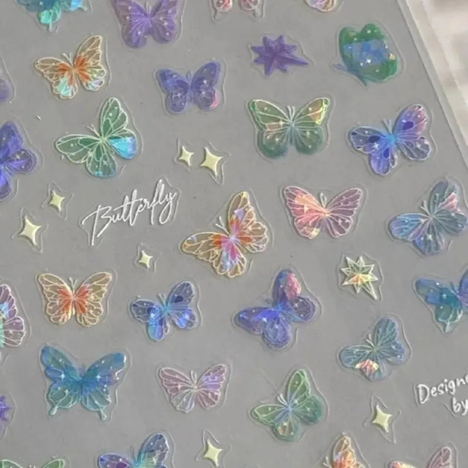 Stickers de Nail Art aux Papillons Colorés – Image 2