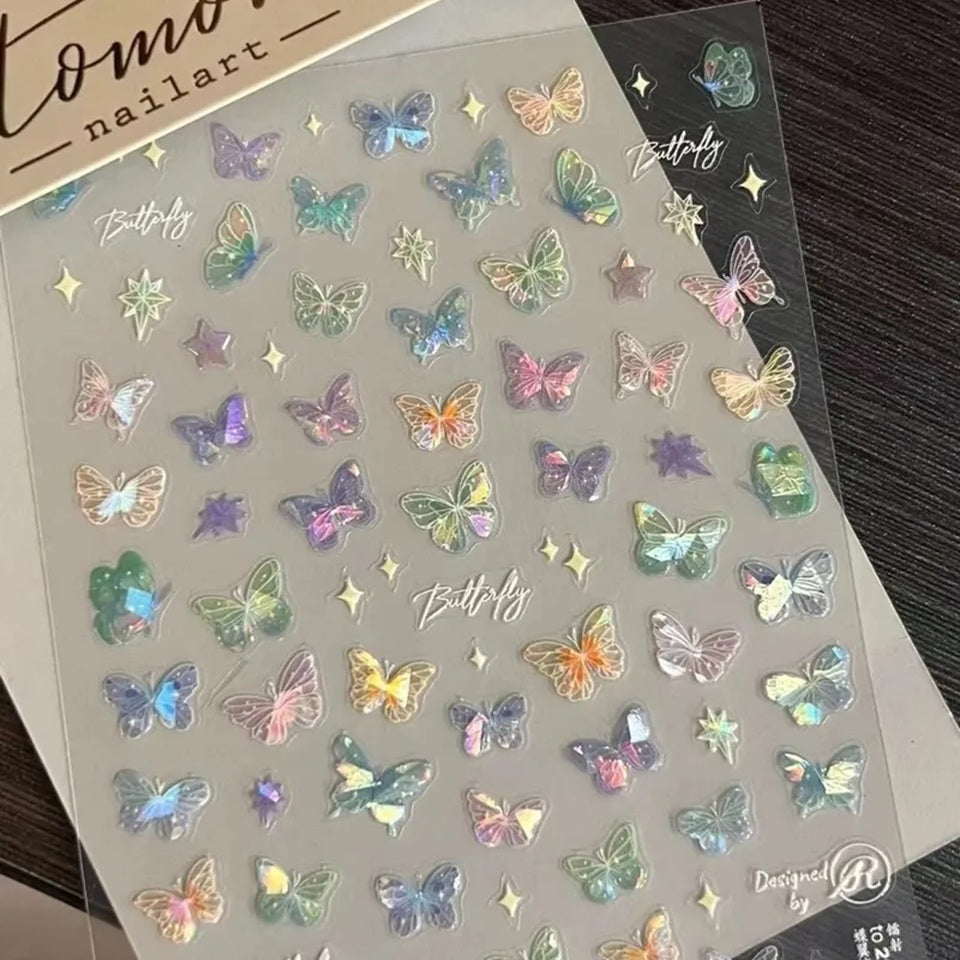Stickers de Nail Art aux Papillons Colorés – Image 3
