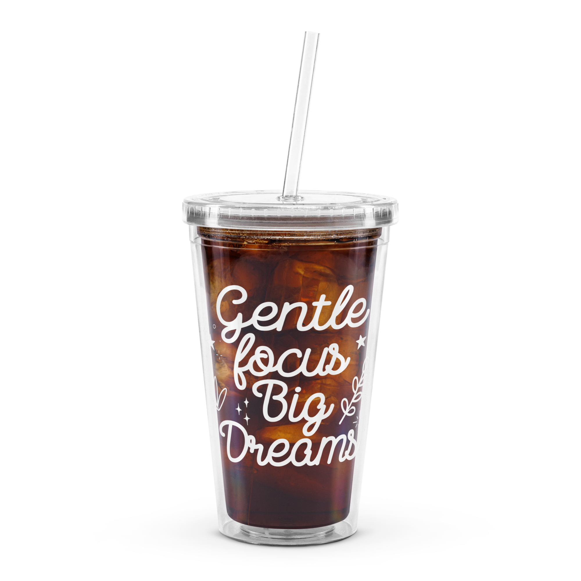 Gobelet en Plastique Transparent à Message "Big Dreams" – Image 2