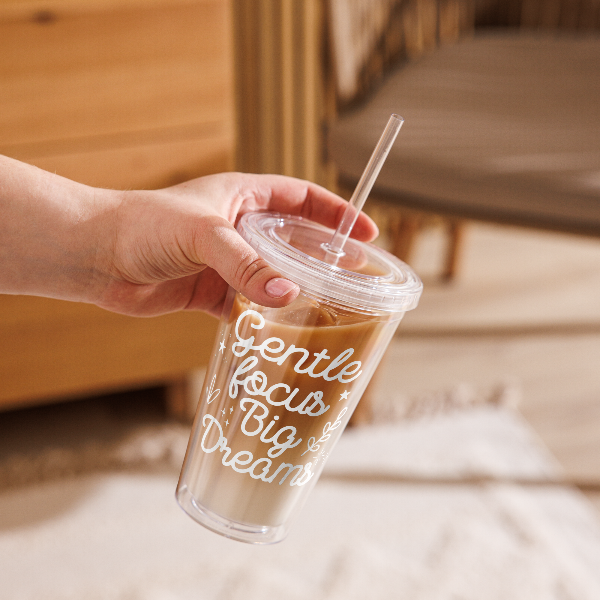Gobelet en Plastique Transparent à Message "Big Dreams" – Image 4