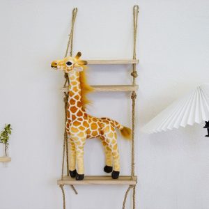 Peluche Girafe Réaliste à Taches Marron et Crème