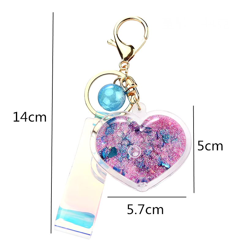 Porte-Clés Cœurs Scintillants avec Lanière Iridescente – Image 4