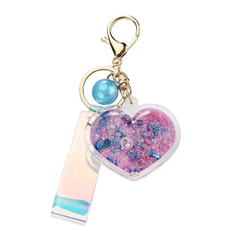 Porte-Clés Cœurs Scintillants avec Lanière Iridescente – Image 5