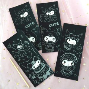 Lot de 4 Illustrations à Gratter Kuromi