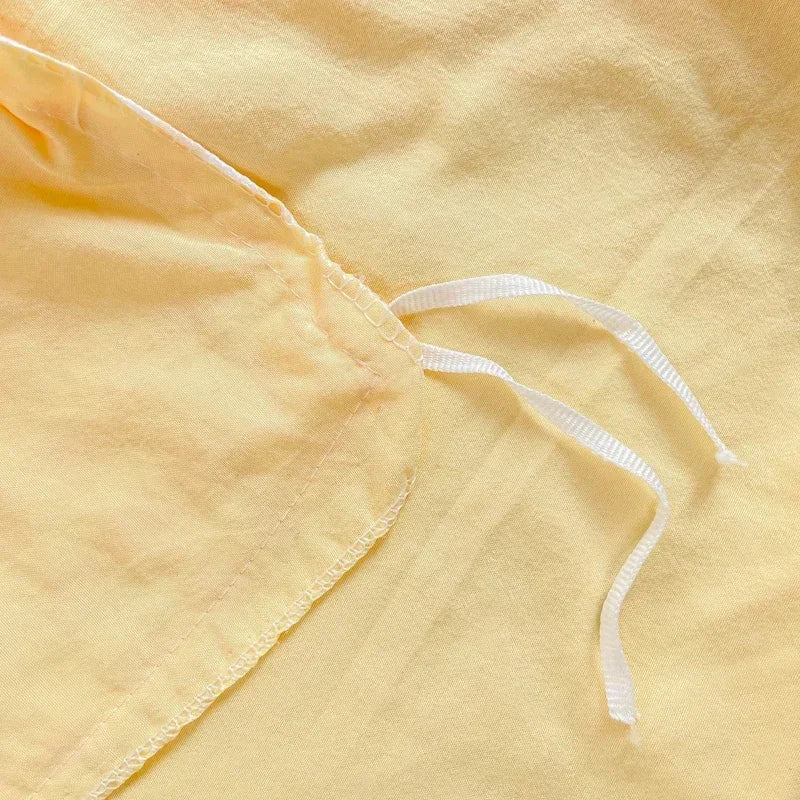 Parure de Lit Jaune Pâle à Motif Vichy – Image 6