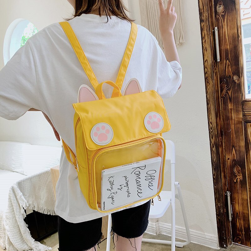 Sac à Dos Rose Pâle à Oreilles de Chat et Pattes – Image 9