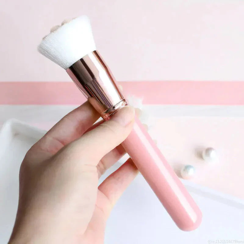 Pinceau de Maquillage Patte de Chat Rose et Blanc – Image 3