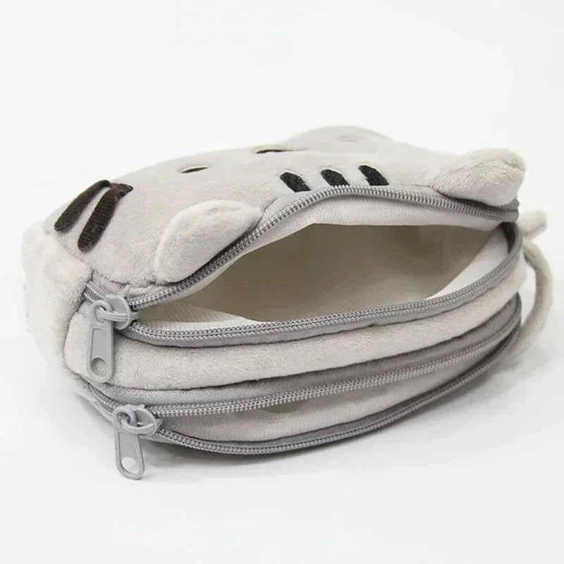 Trousse en Peluche Grise Pusheen à Double Compartiment – Image 5