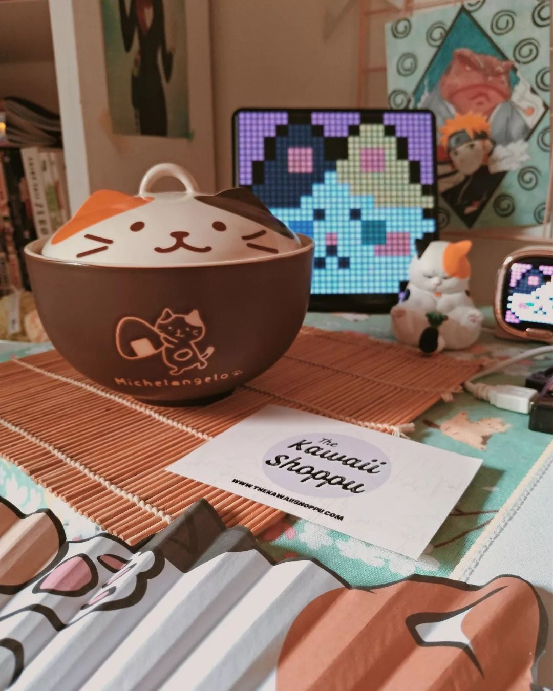 Bol en Céramique Kawaii à Tête de Chat Brun Foncé – Image 9