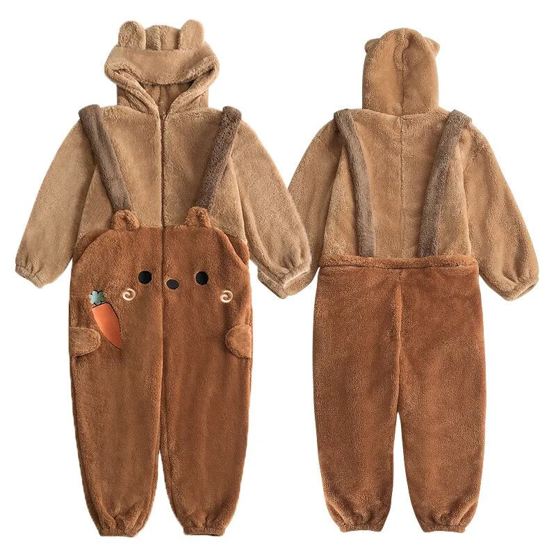 Grenouillère Ourson en Peluche Bicolore à Carottes – Image 2