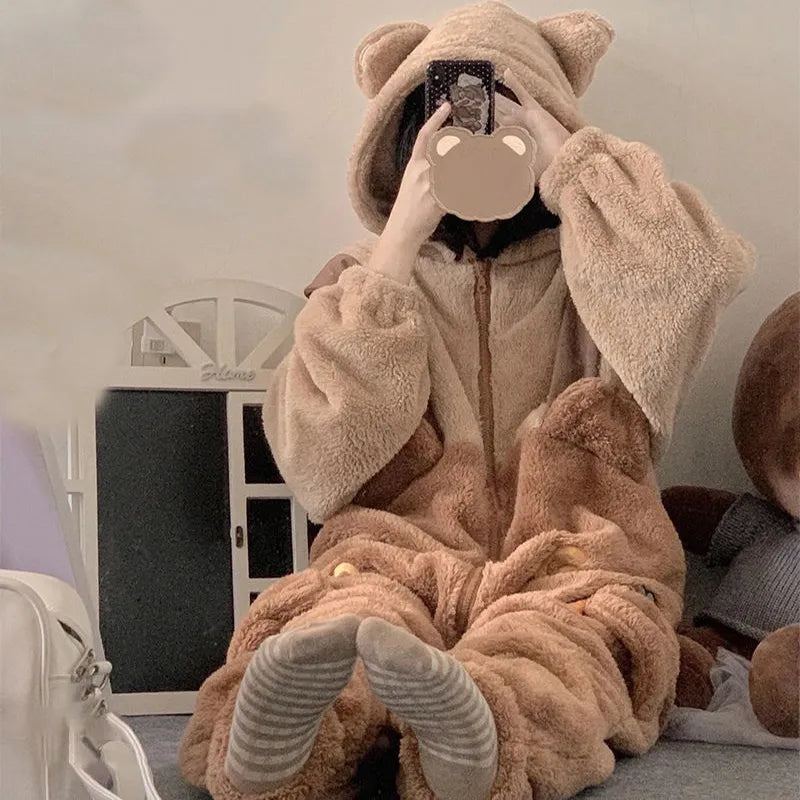 Grenouillère Ourson en Peluche Bicolore à Carottes – Image 6