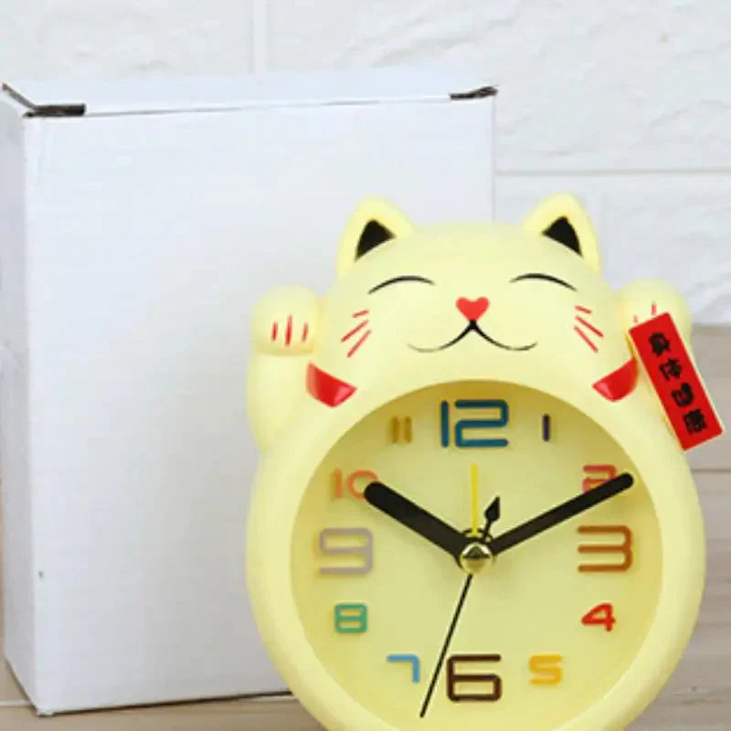 Réveil Maneki-neko Blanc à Chiffres Multicolores – Image 8