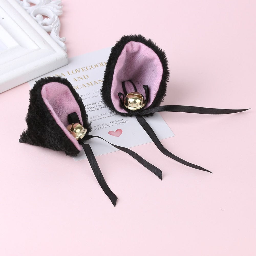 Serre-Tête en Peluche Bleu à Oreilles de Chat et Nœuds – Image 24