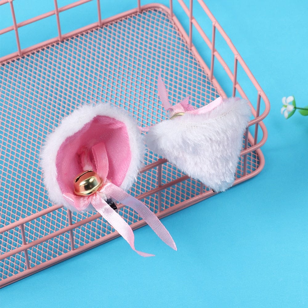 Serre-Tête en Peluche Bleu à Oreilles de Chat et Nœuds – Image 27