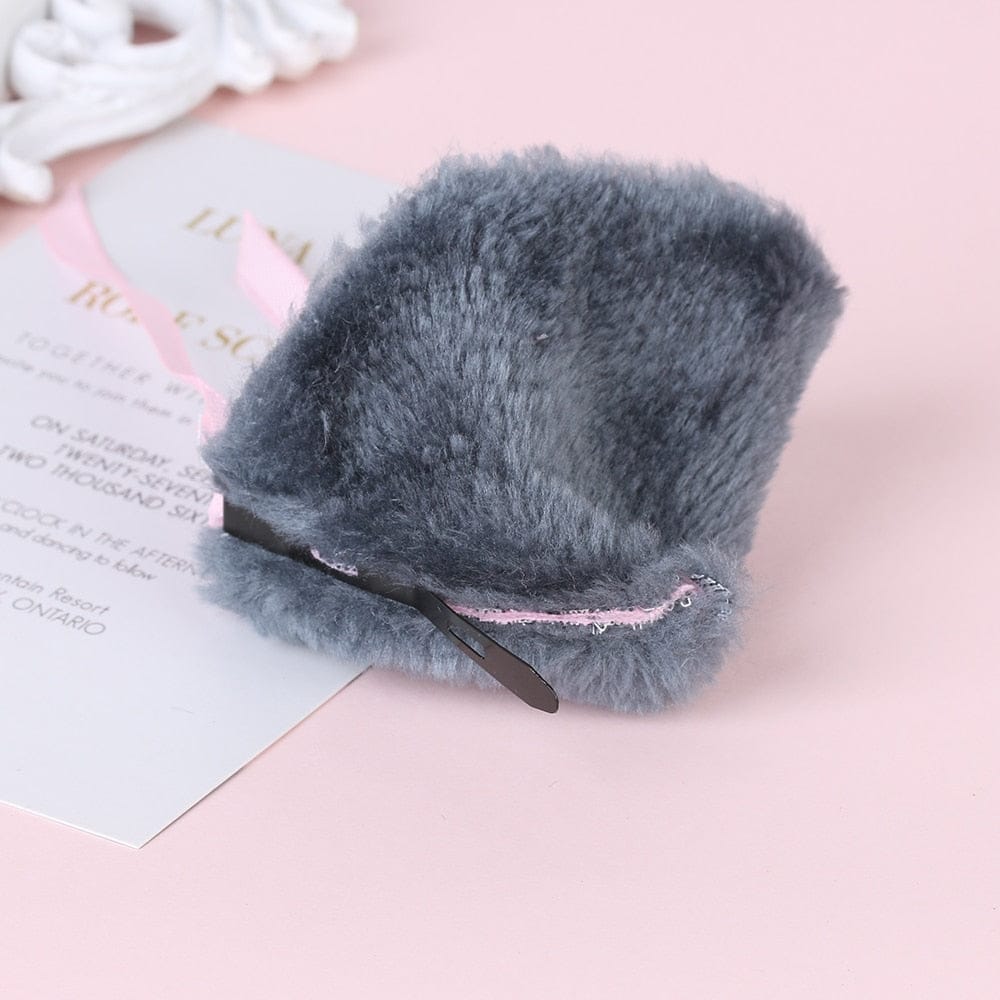 Serre-Tête en Peluche Bleu à Oreilles de Chat et Nœuds – Image 31