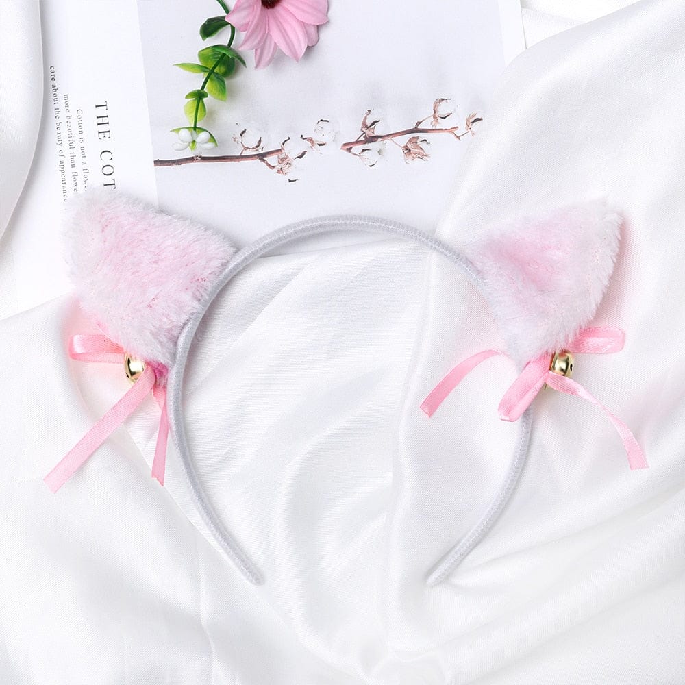 Serre-Tête en Peluche Bleu à Oreilles de Chat et Nœuds – Image 32