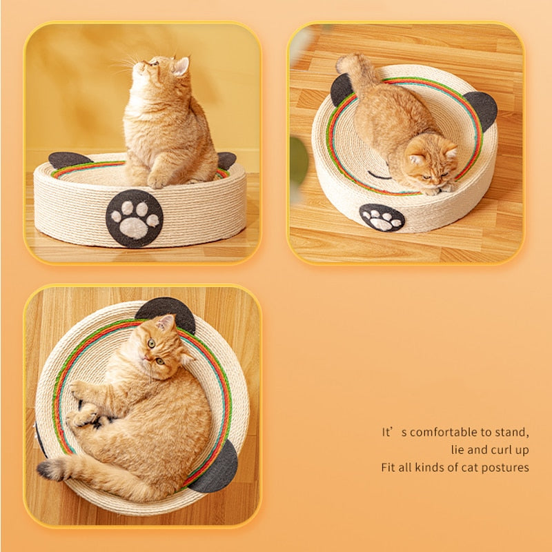 Coussin Griffoir Rond pour Chat Motif Panda Arc-en-Ciel – Image 9
