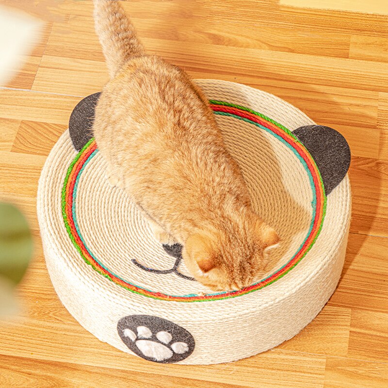 Coussin Griffoir Rond pour Chat Motif Panda Arc-en-Ciel – Image 10