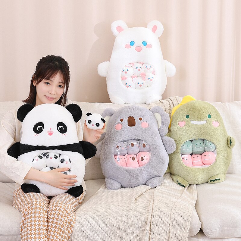 Peluche Koala Kawaii et ses Bébés Rose et Gris – Image 12